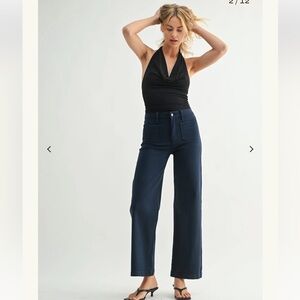 Just Black Denim Gia Mini Patch Pocket Jeans in Navy